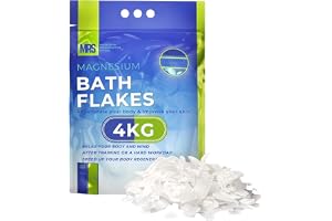MRS Magnesiumflingor, 4 kg | Badsalt och badtillsats, rena magnesiumflingor, badkar och skål, utan tillsatser, zexsten, tillverkad i EU