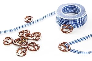 Logbuch-Verlag Mini pretzels con cinta de regalo a cuadros rojo y azul