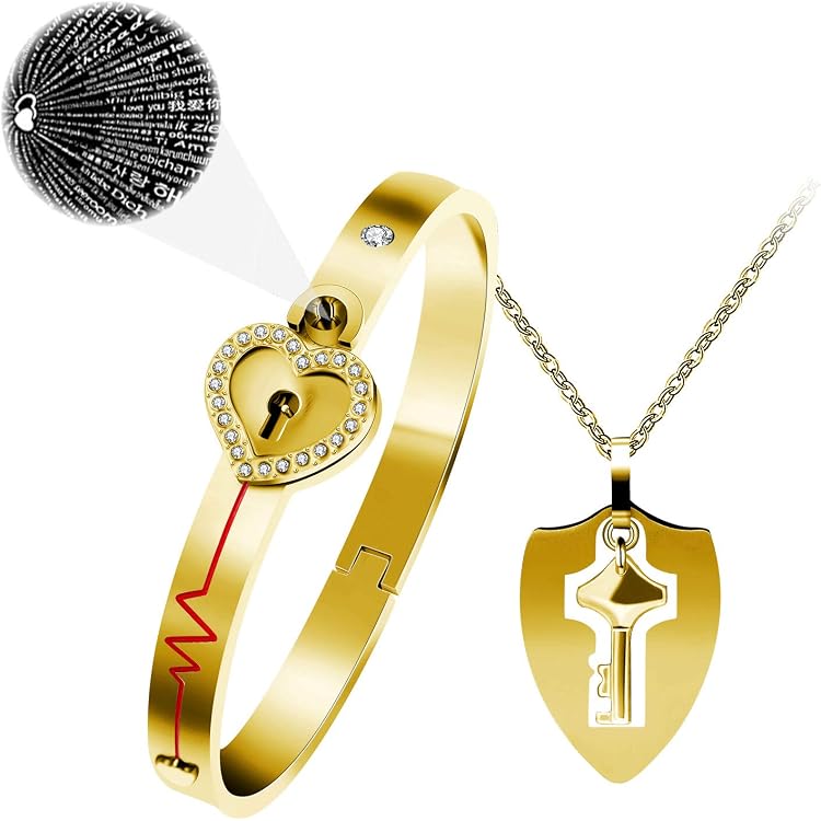 Damens Armband Aus Edelstahl – Doppelte Kette Mit Sonne, Schneeflocke, Herz-Anhängern, Verstellbar