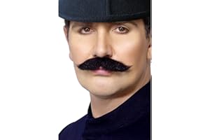 Smiffys Tales of Old England London Bobbie Tash, Black Self Adhesive, Historical Fancy Dress, Historical Dress Up Cosmetics & Disguises.