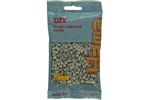 HAMA Bolsa de perlas | Aprox. 1000 cuentas midi fusibles para manualidades y mosaicos | Perlas de fusión para niños creativos 5+ | Juego de arte y decoración | Cloudy grey