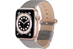 Fullmosa Skórzany pasek do zegarka Apple Watch 38 mm, 40 mm, 41 mm, 42 mm, 44 mm, 45 mm, kompatybilny z Apple Watch Series SE, 7, 6, 5, 4, 3, 2, 1