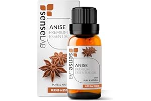 ‎SENSELAB Ätherisches Anisöl - 100% Reines, Natürliches, Für Die Therapeutische Anwendung Geeignetes Anisöl - Für Diffuser und Luftbefeuchter - Entspannendes Massageöl - Duftöl Für Die Kerzenherstellung (10 ml)