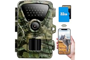 MAXDONE Wildkamera mit Bewegungsmelder Nachtsicht, WLAN mit Handyübertragung App 32MP 1440P Nachtsichtgerät 0,2s Wildtierkamera 940nm No Glow Infrarot Nachtsichtkamera Outdoor IP66 Wasserdicht
