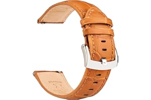 OTTOODY Bracelets de Montre Cuir de Grain d'alligator 18mm 20mm 21mm 22mm, Élégant Bracelet Montre Cuir à Dégagement Rapide, Homme Femme Remplacement pour Montre et Montres Connectées