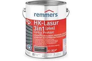 Remmers HK-Lasur 3in1 Grey Protect [plus] anthrazitgrau, matt, 5 Liter, Lösemittelreduzierte Premium-Vergrauungslasur für außen, 3in1, schnelltrocknend, langlebig