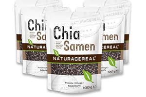 ‎NATURACEREAL Naturacereal Chia Samen 5kg - Reich an Omega-3, Ballaststoffen und Nährstoffen - Ideal für Smoothies, Puddings und Salate