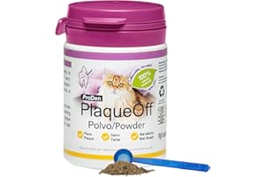 ProDen PlaqueOff Polvo para Gatos 40g – Limpiador Dental 100% Natural, Speciale formule voor Gatos Exigentes, Ayuda a Eliminar Placa, Sarro y Mal Aliento