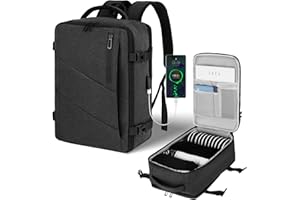 VOESLD Torby kabinowe 40x20x25 do Ryanair, torba kabinowa, plecak podróżny, plecak na laptopa dla mężczyzn kobiet z portem USB, Ciemnoszary, 20L