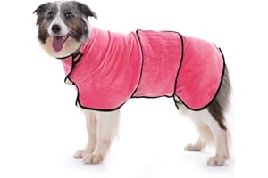 HezzLuv Hundebademantel Ultra Saugfähig Mikrofaser Hunde Trockenmantel für Schnelles Trocknen, Weiches Doppel-Layer Hundehandtuch für Welpen & Erwachsene Haustiere Katzen