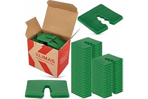 GENERISCH Wkręt-Met® KLIMAS Verglasungsklötze-Set 50-teilig - 50 x 50 mm Kunststoffplatten Abstandshalter Kunststoff Unterlegplatten Unterlegkeile Distanzhülsen Höhe 4 mm Grün