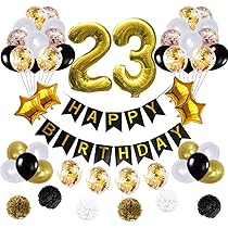 23 بالونة ديكورات عيد ميلاد لافتة عيد ميلاد سعيد بالونات مايلر ذهبية بالونات لاتكس رقم 23 بالونات من رقائق معدنية ذهبي Amazon Ae ألعاب