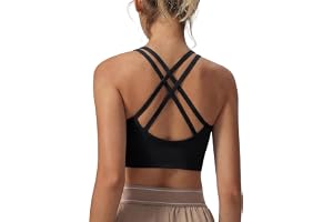 Leversic Sport-bh för kvinnor vadderad yoga-bh medium påverkan sport-bh med korsrygg med remmar för fitness yoga gym