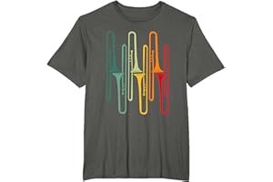 MUSIQUE TROMBONISTE IDÉE CADEAU TROMBONE Fanfare Cadeau Pour Les Fans De Musique Retro Trombone T-Shirt
