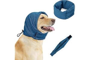 BAISHUWU Ohrenschutz Hund, Gehörschutz Hunde, Verstellbare Ohrenschützer für Haustiere, Lärmschutz Hunde Ohrenschützer, Hund Hals und Ohren Wärmer, für Geräuschreduzierung, Angstlinderung Beruhigung (M)