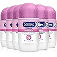 Sanex Dermo Invisible Roll-On Antiperspirant 6x50ml - antiperspirant deodorant - up to 48-hour sweat and odour protection -anti-stain protection - restores skin’s natural pH - dermatologically tested