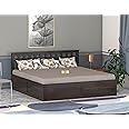RJ ART Sheesham Wood King Size Bed with Storage | Solid Wood Box Storage Bed | Wooden Double Bed Cot with Storage Box for Bedroom & Hotel | Walnut Finish | Recommended Mattress Size: 78 X 72 Inch