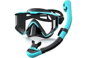 Zeligerstar Snorkel Set Adults, 3 Window Panoramic View Snorkel Mask Anti-Fog, Leak-Proof Scuba Diving Mask with Mesh Bag, Dry Top Mask and Snorkel Set for Adult and Teen