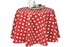 EUROMAT Obrus ceratowy, zmywalny, wiele rozmiarów i wzorów, odporny na działanie wody, zmywalny, ÖkoTex (kropki, czerwono-biały – 01150-01, 140 x 140 cm)