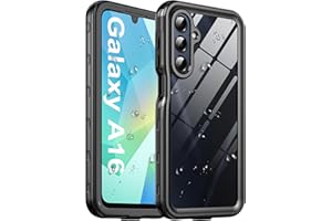 EZANMULL für Samsung Galaxy A16 wasserdichte Hülle mit integriertem Kamera- und Displayschutz, [IP68 wasserdicht] [Militärischer Fallschutz], 360° Vollschutz-Unterwasserhülle für A16 (Schwarz)
