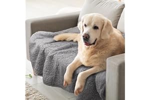 furrybaby Premium Fluffy Fleece Dog Blanket, Soft and Warm Pet Throw for Dogs & Cats Grey (Jumbo (150x200cm))