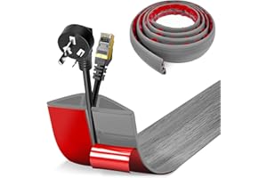 BOUFEIDA 1M x3cm Protezioni per Cavi a Pavimento, Autoadesivo Copricavi per Pavimento Passacavo a Pavimento Perfetti per Tutti i Cavi di Alimentazione a Casa, Ufficio, Scuola, Magazzino