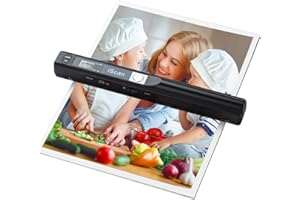 Hczrc Portable Scanner, Photo Scanner for A4 Documents, Handheld Scanner for Business, Photo, Picture, Receipts, Books, JPG/PDF Format Selection, UP to 900 DPI, with 16G SD Car