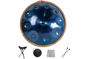SHATONG Handpan armonico Drum Hand Pan 9 10 12 14 Note Strumento a percussione Professionale Handpan in Acciaio con Borsa da Viaggio Decorazione in Corda e Mazze per Meditazione Yoga Zen