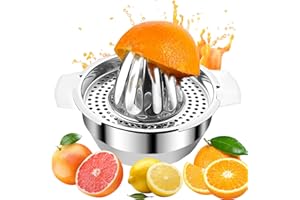 EEPLUYTY Presse Agrumes, Presse Agrumes Manuel, Presse Citron Manuel Rotation, Presse-Agrumes Manuel En Acier Inoxydable, Avec Récipient, Adapté à La Maison, à La Cuisine, Au Bar