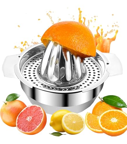 Handmatige citruspers van roestvrij staal, professionele kwaliteit, diameter 13,8 cm, vaatwasmachinebestendig, handmatige pers voor citroenen, grapefruit en sinaasappels