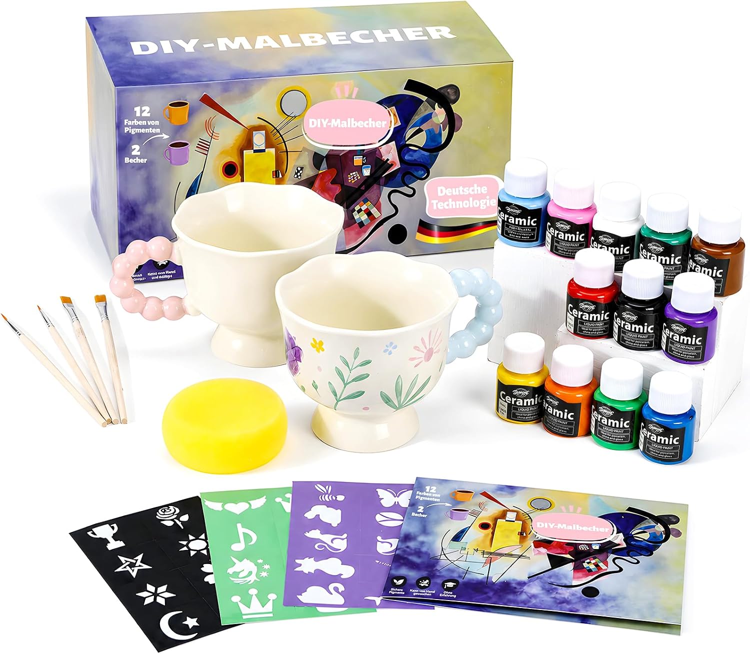 Technische Daten & Spezifikationen : Chowchee DIY Keramik Bemalen Set - inkl 2 Tas