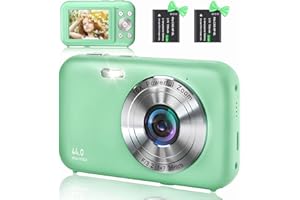 YLSHGXFC Cámara de Fotos, Cámara Digital HD 1080P 44MP, Cámara Digital Compacta, 2,5' LCD Recargable Camara de Fotos Digital con Zoom 16X Camara Digitales Compacta para Niño, Adulto(Verde)