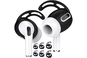 MAT'KET Ohrbügel Kompatibel mit AirPods Pro 1 & 2 – 3 Paar Silikon Earhooks, rutschfest & Anti-Verlust – Sport Ohrhaken für Laufen, Fitness & Radfahren – Schutz & Komfort – Schwarz