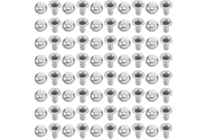 ULTNICE 100 Piezas De Remaches De Metal DIY Estilo Punk Forma De Seta Redonda Plateados para DecoracióN De Ropa, Bolsas, Pulseras, Zapatos Y Cinturones (6mm)