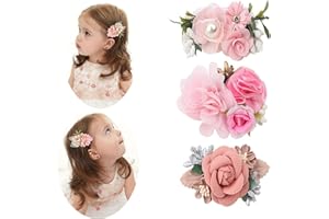 Clips de Pelo de Flor, VUCDXOP 3 piezas Flor artificial Clip de Pelo Pinzas de Flores horquillas de pelo horquillas para el pelo para niñas, diseño de flores para Mujeres Niñas (Estilo F)
