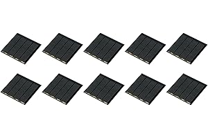 sourcing map 10 Stück Mini Solarpanel, 2V 0.22W 110mA Mikro Zellen Sonnenkollektor für DIY Stromprojekt, 44x44mm