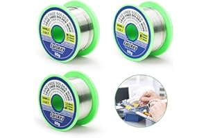 Episkey Filo per saldatura senza piombo, 0,6mm 0,8mm 1mm Filo per Saldatura Elettrica a Nucleo di Colofonia, per saldatura elettrica e riparazione Sn99,3 Cu0,7 (Set 150g) (H04)