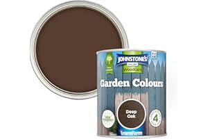 Johnstone's - Garden Colours Fence Paint - Deep Oak | Exterior Wood Paint for Shed, Outdoor Furniture | Weathershield, Fade Resistant, Quick Drying | 12m2 Coverage per Litre | 1 L