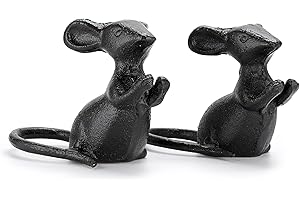 SUMTree 2pcs Cast Iron Little Cute Mouse Ornament Decorative Desktop Ornament Statues Sculptures Figurines Home Decoration