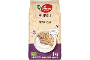 El Granero Integral - Tropi Muesli Extra - 1 kg - Elaborado con Cereales y Frutas Deshidratadas - Gran Fuente de Energía - Ideal para el Desayuno - Apto para Veganos