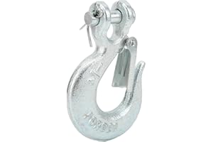 AMONIDA Gabelkopfhaken, 1/4-Zoll-Gabelkopf-Schlupfhaken mit Sicherheitsverriegelung, 7800-lbs-Lastfähigkeit, Windenhaken, Zum Abschleppen von Fahrzeugen, Ziehen von Bäumen und Bürsten