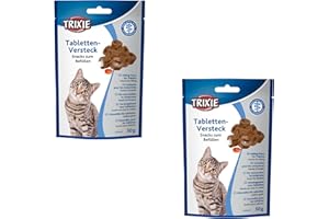 Trixie Escondite para pastillas para gatos | 2 x 50 g | Paquete Doble | Suplemento alimenticio para gatos | Facilita la administración de medicamentos | Abertura para pastillas | Fácil de moldear