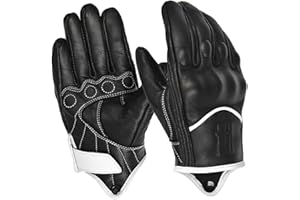 ‎HARSSIDANZAR Harssidanzar Herren Winter Warm Goatskin Leder Touchscreen Motorrad Handschuhe GM041EU