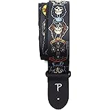 Perri’s Leathers| Guns n Roses Polyester Guitar Strap|2” Wide, Adjustable 44.5” to 53” (Bass, Electric, and Acoustic Guitar S