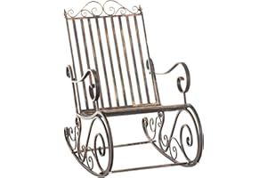 CLP Schaukelstuhl Smilla im Landhausstil I Garten-Schwingstuhl aus Eisen, Farbe:Bronze