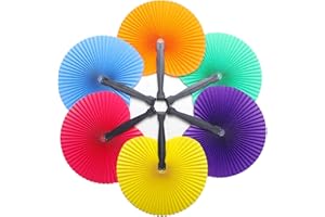 Icelus 24 Stück Papierfächer Handfächer Fächer Hochzeit Hochzeitsfächer Taschenfächer Faltfächer Faltbar Gastgeschenk Für Sommer Gelegenheiten, Party, Hochzeiten im Freien, DIY, Wand Dekoration