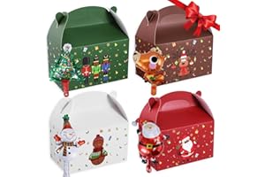 Marvero 24 Stück Weihnachten Party Geschenkboxen - 8 Weihnachten Ballon, Weihnachten Kraftpapier Süßigkeitskästen, Weihnachten Mitbringsel Taschen, Papier-Treat-Boxen für Weihnachten Partydekorationen