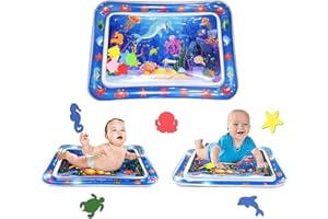 PTBWS Tappetino Gonfiabile per Neonati 68x52 CM,Tappeto Acqua per Neonati, Tappetino Acqua Neonato, Tappeto Acqua per Bambini, per Bambini da 3 a 24 Mesi, Rafforza i Muscoli del Tuo Bambino (C)
