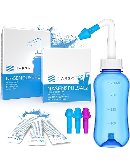 Pot Neti - Kit De Rinçage Nasal 300ml - Nettoyage Nez - Matériau Qualité Alimentaire - Pour Adultes Et Enfants