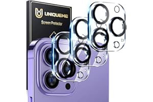 UniqueMe [3 Stück] Kamera Schutz für iPhone 14 Pro/iPhone 14 Pro Max Kameraschutz [Kratzfest, Blasenfrei] Militärstandard Ultra-Klar 9H Härte Kameraschutz